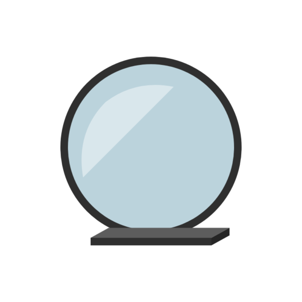Ankomst mirror with shelf