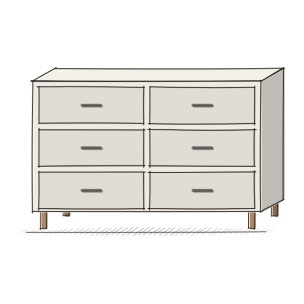 Byrå Linne 6 lådor – bild 5